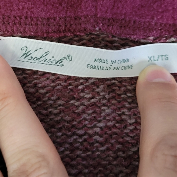 Woolrich Women's Maroon Hooded Button Front Cardigan Sweater - Picture 5 of 10